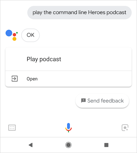 Google アシスタントでポッドキャストを探す