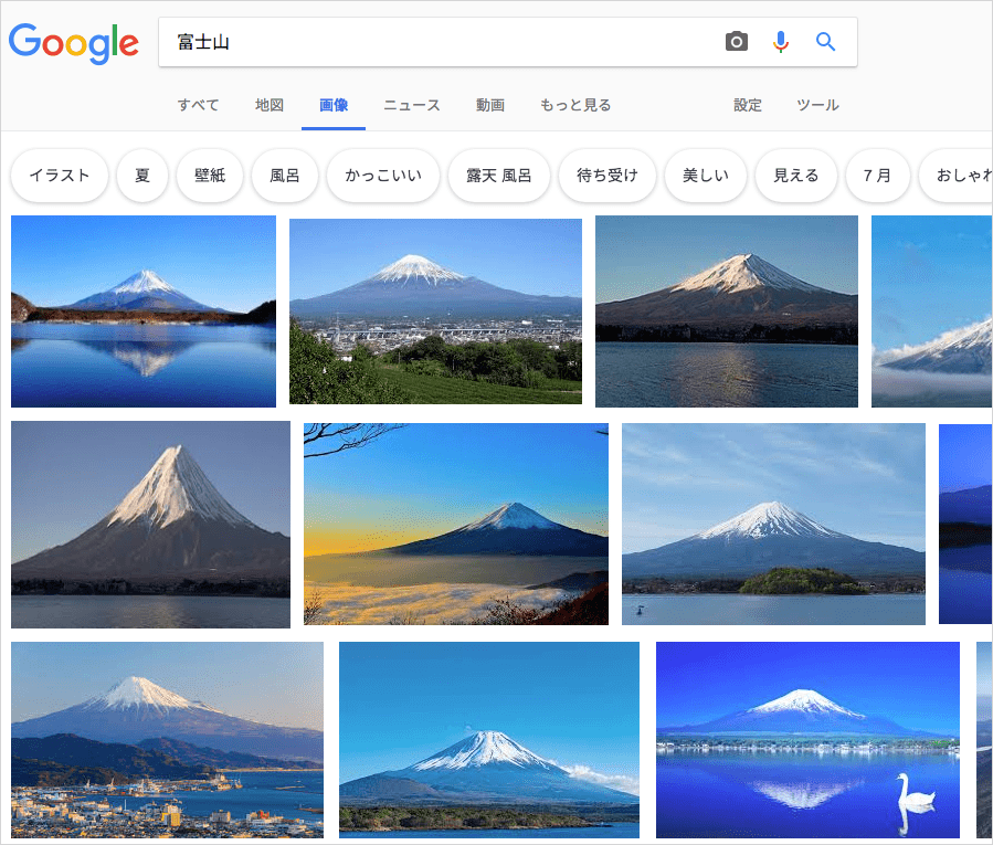 サムネイル画像だけの画像検索結果