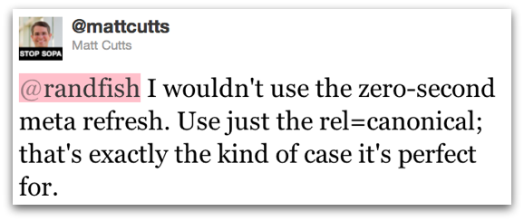 I wouldn't use the zero-second meta refresh. Use just the rel=canonical; that's exactly the kind of case it's perfect for.