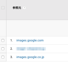 Google 画像検索のリファラー URL