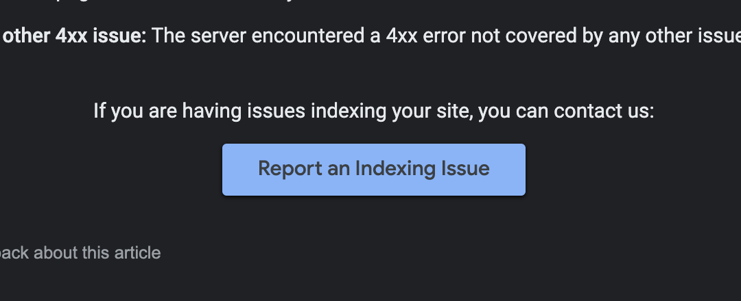 Report an Indexing issue