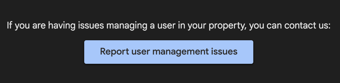 Report user management issues