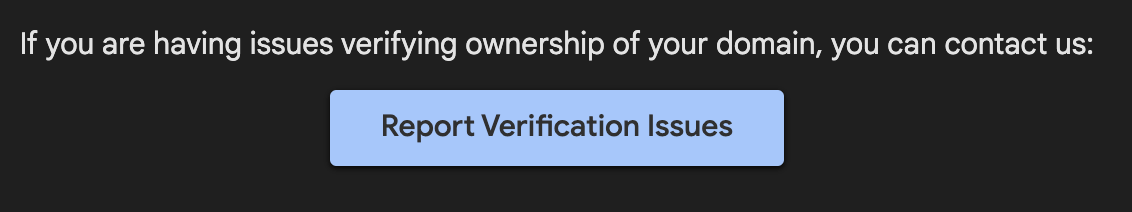 Report user verification issues