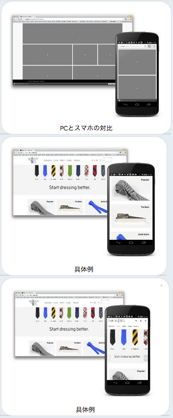 レスポンシブ・グリッドで構成したPCとスマホのページ