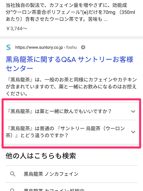 2 件だけの FAQ リッチリザルト