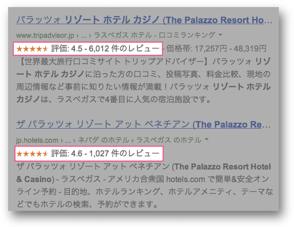 レビューのリッチスニペット