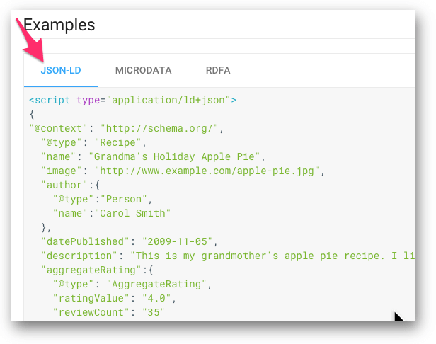 JSON-LDでのRecipeの記述例