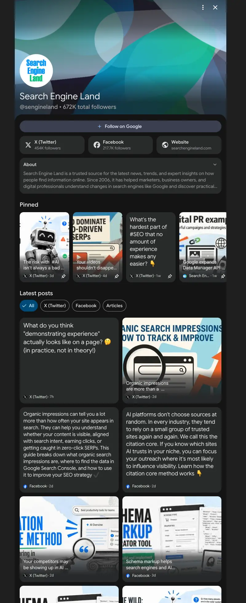 Search profile