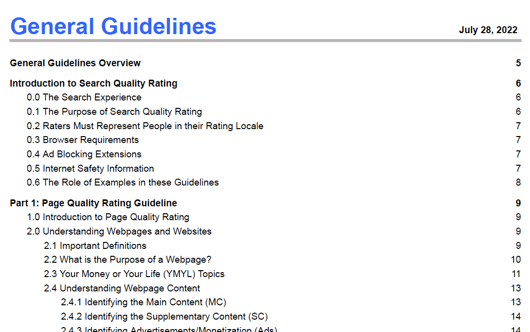 General Guidelines published on July 22, 2022