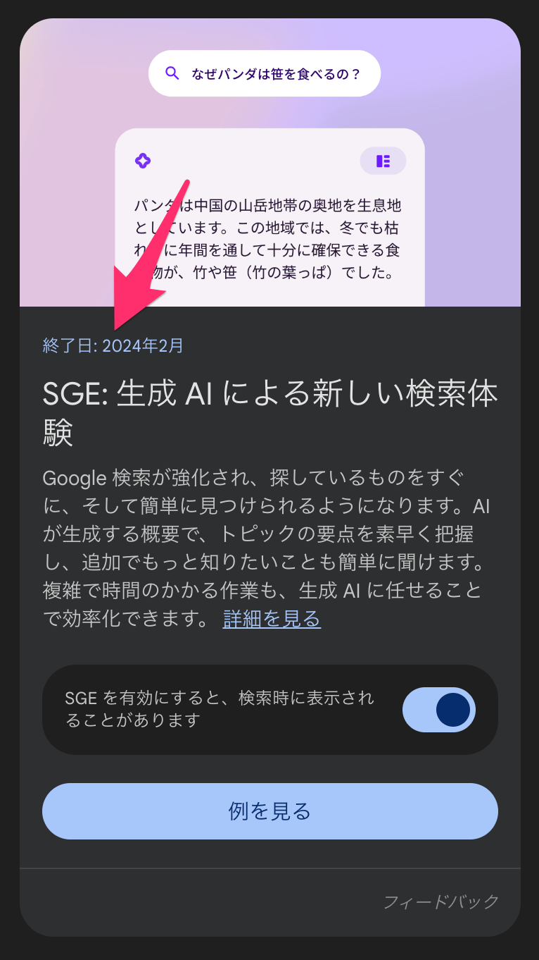 終了日「2024 年 2 月」