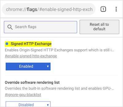 Signed HTTP Exchange の有効化