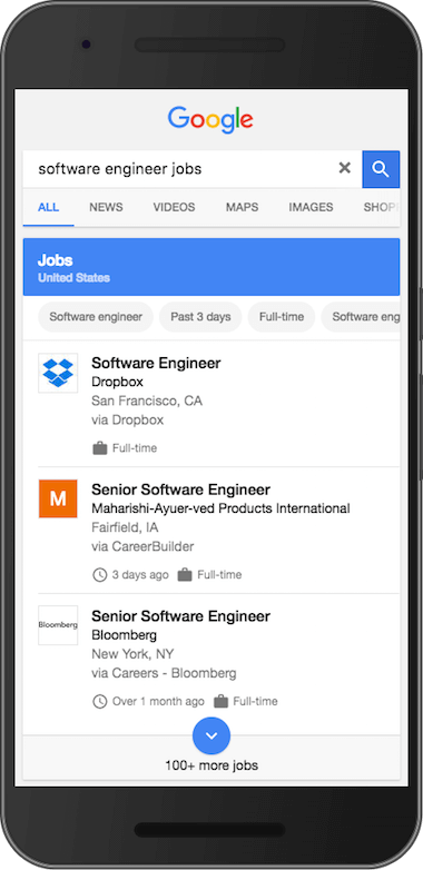 Software Engineer Jobs のリッチ結果