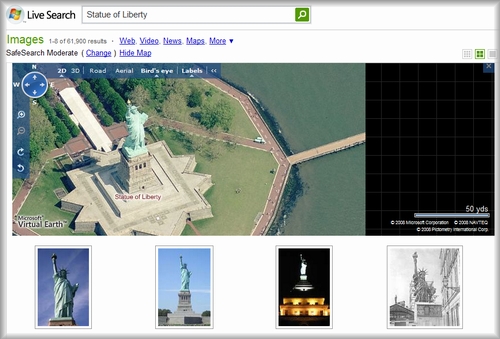 Microsoft Virtual EarthでStatue of Liberty