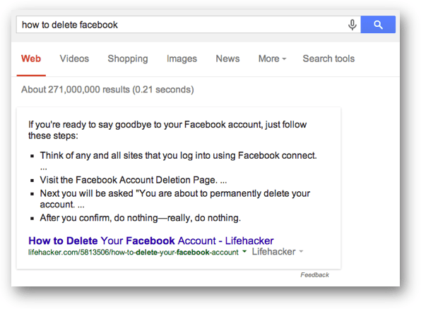 how to delete facebook