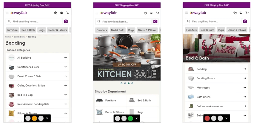 wayfair のパフォーマンスバジェット達成度の通知