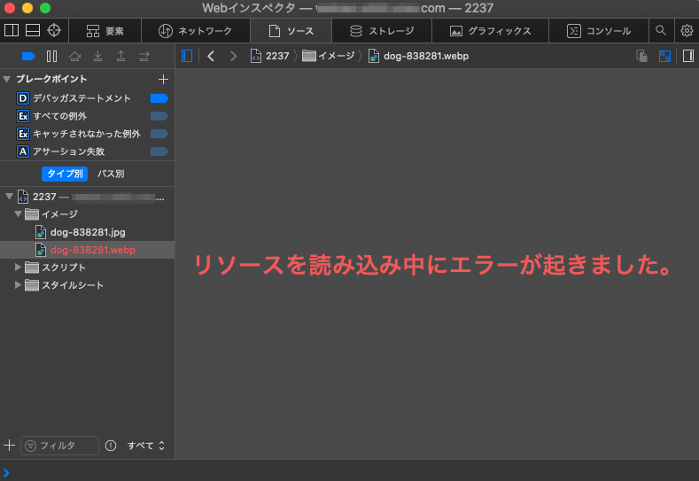 WebP 読み込みエラー